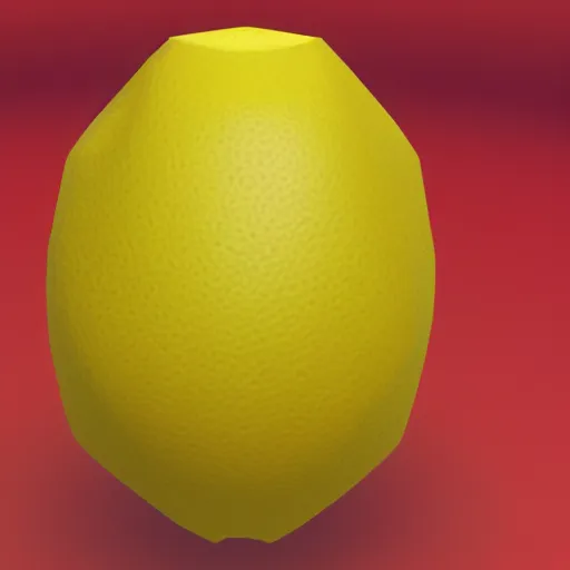 Image similar to a high quality render of a low poly lemon,