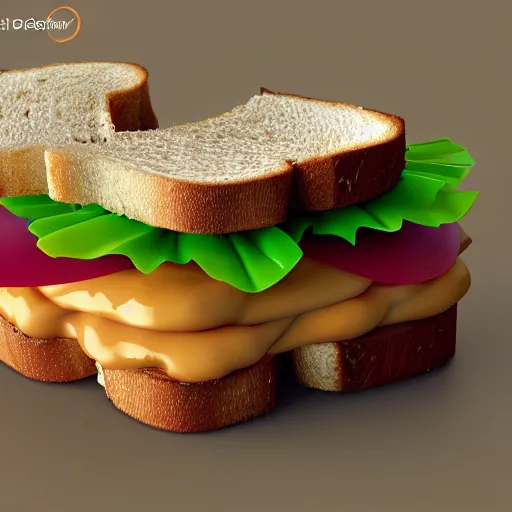 Prompt: sandwich in a disney style, 3 d render octane