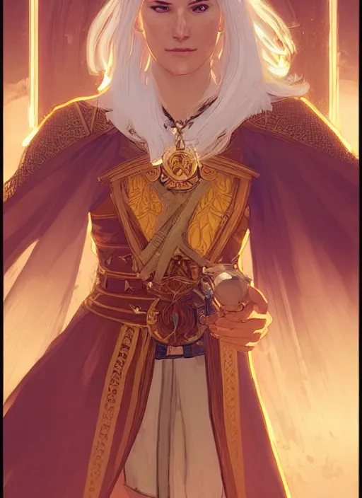 Image similar to concept art of a beautiful gold haired female healer. witcher 3 character design by laurie greasley and sherree valentine daines concept art, matte, sharp focus, illustration, hearthstone, art by artgerm and greg rutkowski and alphonse mucha