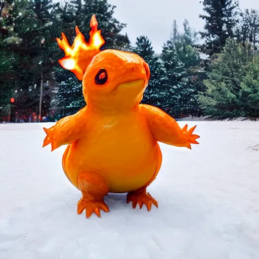 Image similar to ice sculpture of charmander made of ice, photography