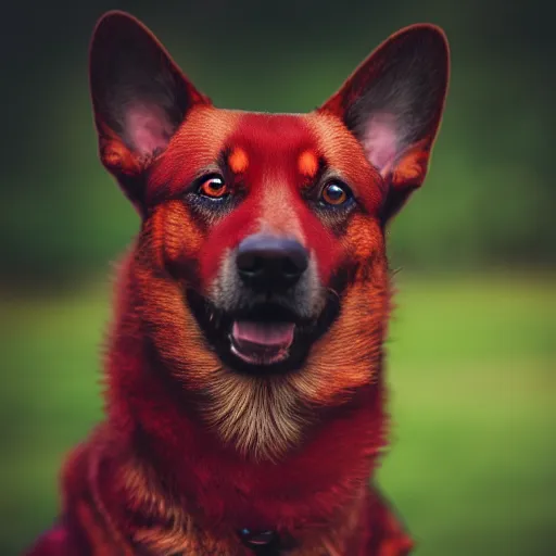 Prompt: ultra detailed photo of a dog with red fur