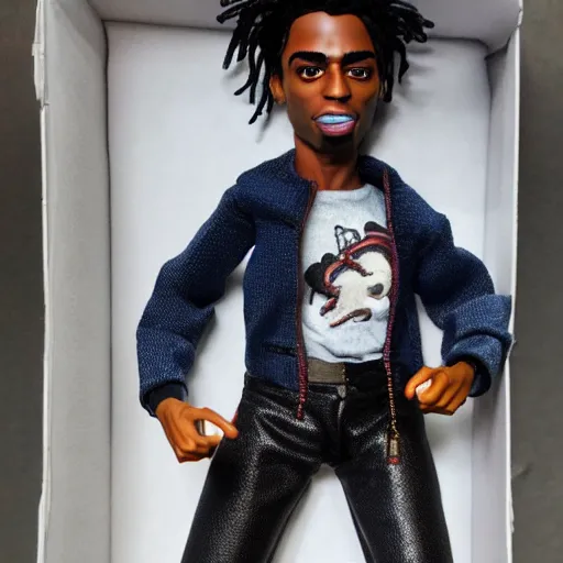 Image similar to playboi carti as a action figure 4 k detailed super realistic