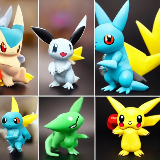 Image similar to stylized pokemon vinyl figure, figure photography, high details