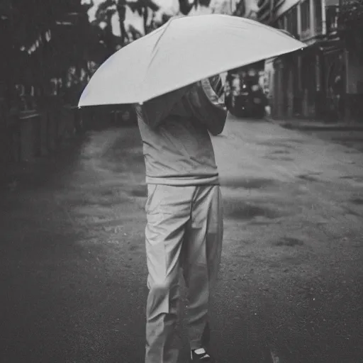 Image similar to young man holding an umbrella, 14mm photo