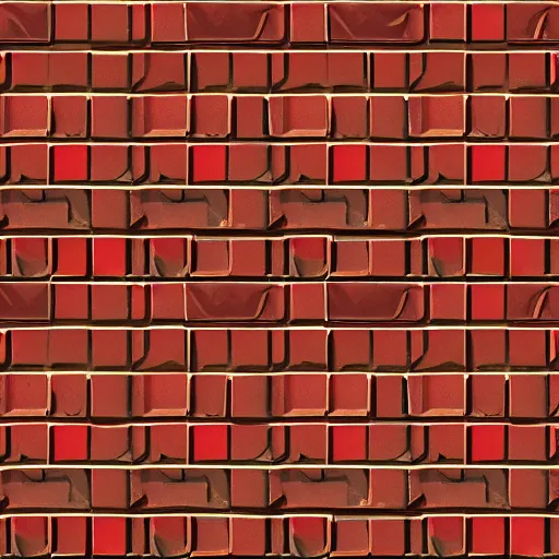 Prompt: seamless repeating symmetrical pattern of red brick, 8k video game texture, unreal 5 render,