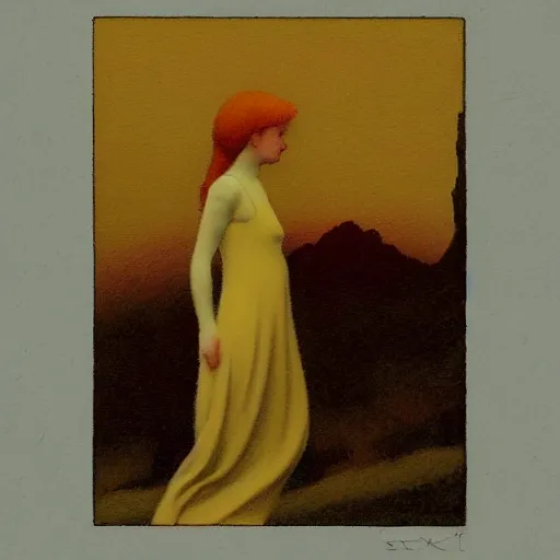 Prompt: a painting in the style of piotr turek and in the style of alphonse osbert and in the style of charles dulac.