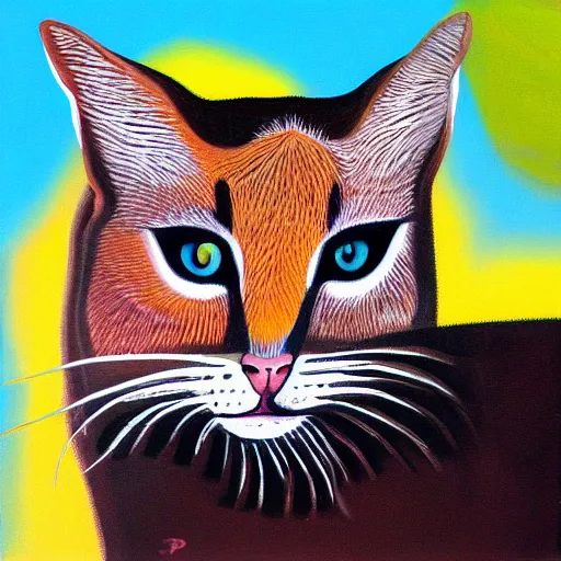 Image similar to painting of a desert cat