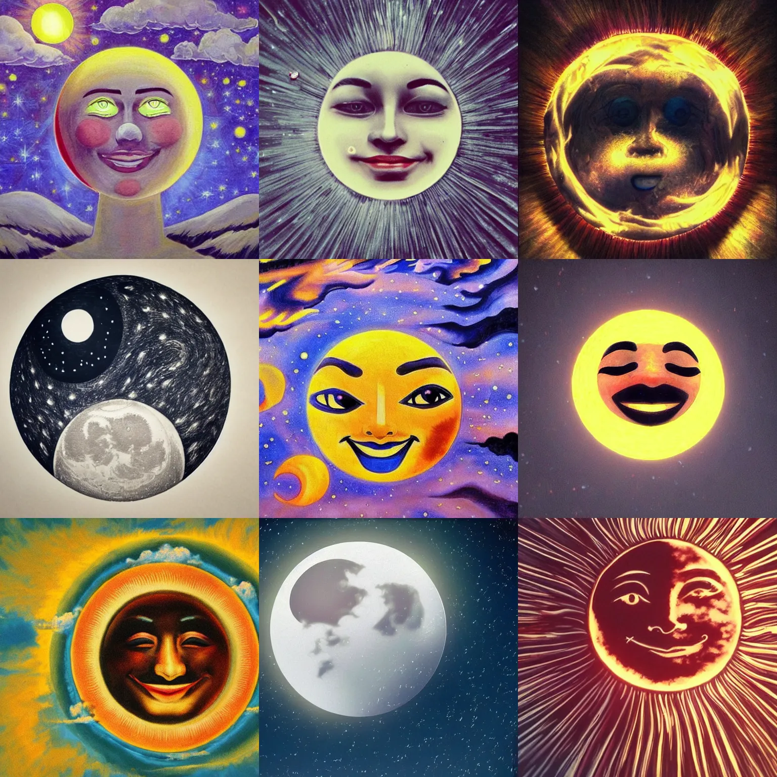 Prompt: the sun,moon,smile, sadness,light,darkness, high detail, high modernization, ultra mega super hyper beautiful, ultra mega super hyper realistic