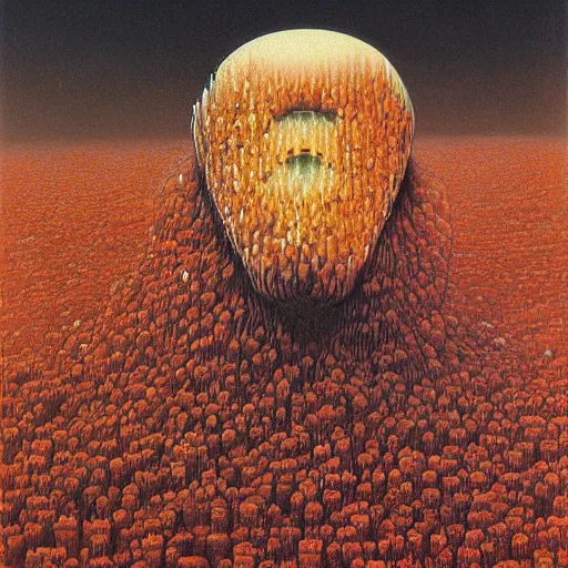 Prompt: bee honey by zdzisław beksiński