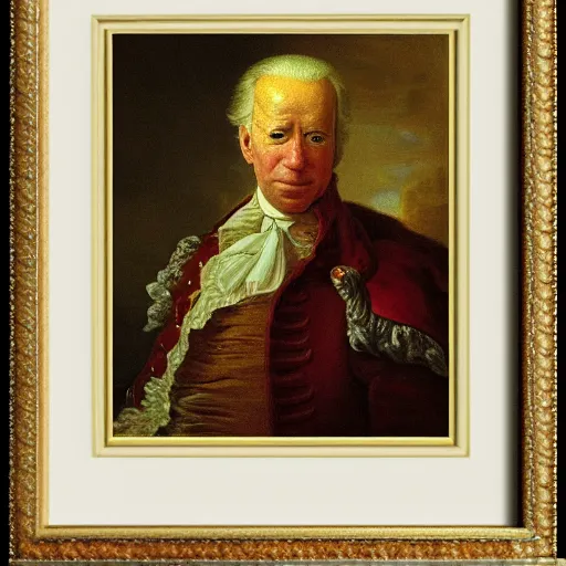 Prompt: portrait of joe biden in roccoco style, by fragonard, stunning, epic, eagles