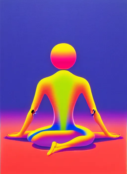 Image similar to yoga by shusei nagaoka, kaws, david rudnick, airbrush on canvas, pastell colours, cell shaded, 8 k