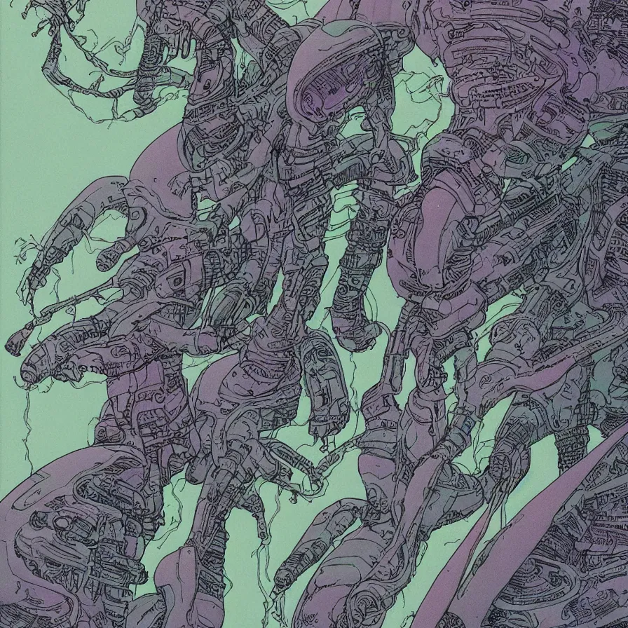 Image similar to an alien by mœbius