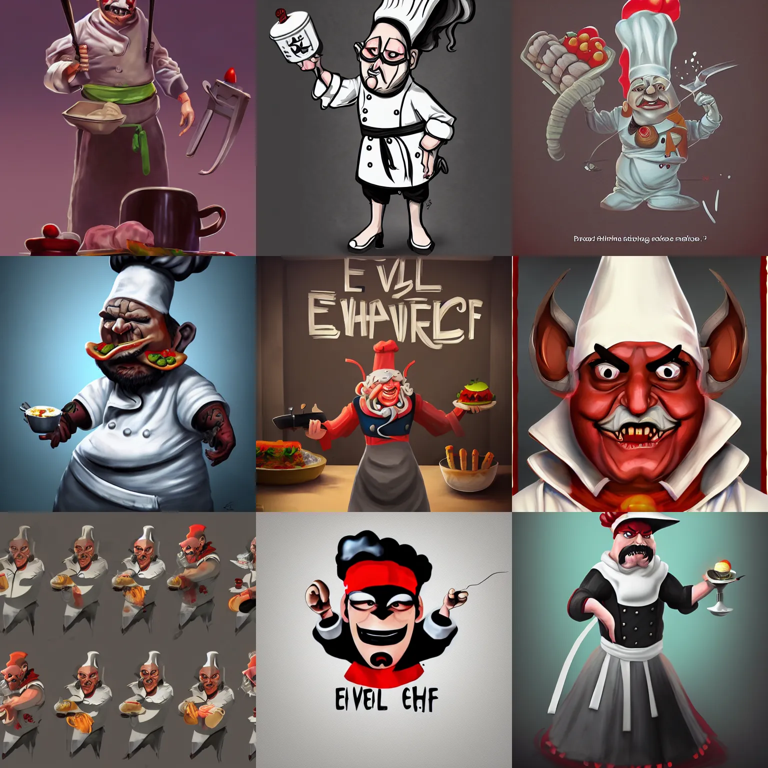 Prompt: evil chef, artstation concept art