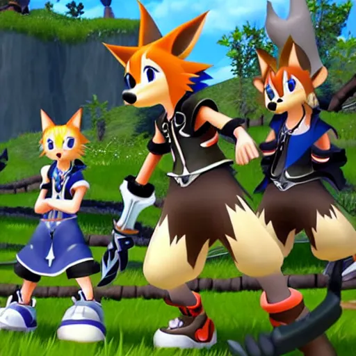 Prompt: A leaked image of a Warrior cats world in Kingdom Hearts 4, Kingdom hearts worlds, , action rpg Video game, Sora wielding a keyblade, Sora as a cat, cartoony shaders, rtx on, Erin hunter, Warrior cats book series