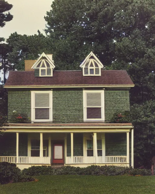Prompt: the exterior of a house in devonshire that was built in the 1 9 7 0 s, painterly, offset printing technique, photographed on kodachrome by brom, robert henri, walter popp, cinematic lighting, various refining methods, micro macro autofocus, ultra definition, award winning photo