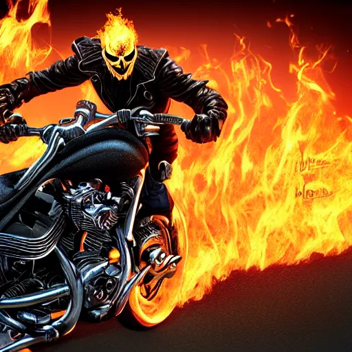 Image similar to ghost rider. Photorealistic.