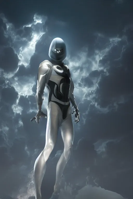 Image similar to hyperrealistic photography of Moon Knight mixed with Ghostrider style of patricia piccinini and Ivailo Ivanov and Gal Yosef, full-shot, merged character, 4k, highly detailed, cinematic lighting, photorealistic, 3d render, award winning render, unreal engine, masterpiece, octane render, sharp focus, studio lighting, 8k, hd