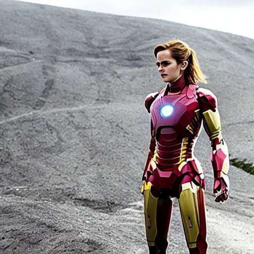 Image similar to a still of emma watson in iron man