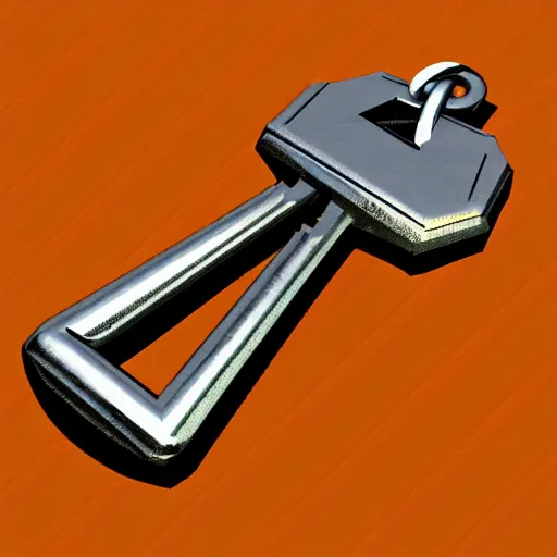 Image similar to a metal key for the cage, 3d game object, dragon shape, rpg game inventory item, low poly