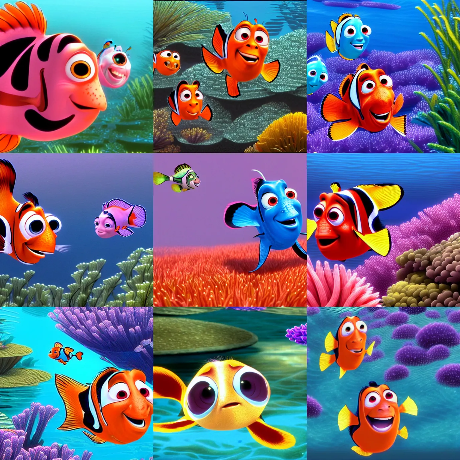 Prompt: xi jingping in pixar's finding nemo, movie screenshots