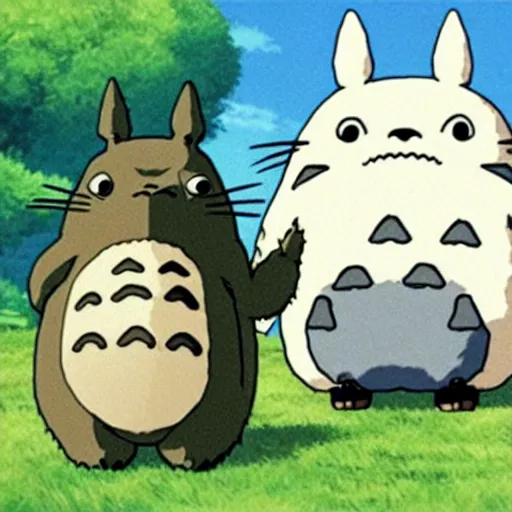 Prompt: totoro and walter white, ghibli film