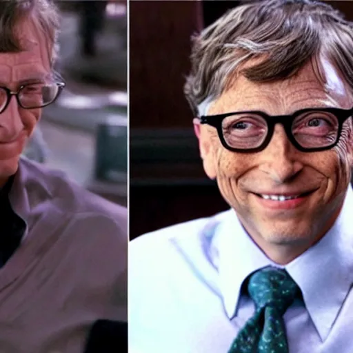 bill gates evil with vampire teeth, he has a needle in, Stable Diffusion