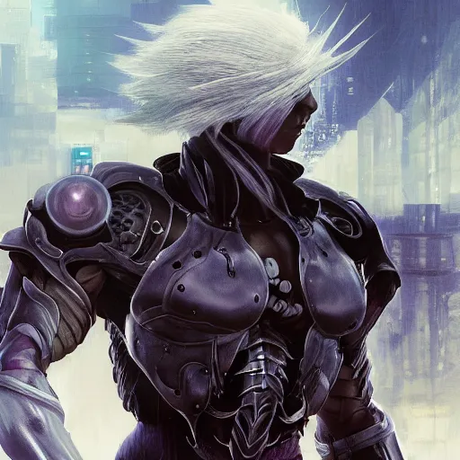 Image similar to hybrid of raiden from mortal kombat, and raiden from metal gear solid. highly detailed surreal vfx portrait, stephen bliss, unreal engine, greg rutkowski, loish, rhads, beeple, makoto shinkai and lois van baarle, ilya kuvshinov, rossdraws, tom bagshaw, alphonse mucha, global illumination, detailed and intricate environment