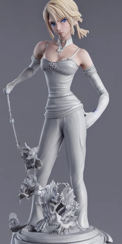 Image similar to a highly detailed 3D figurine of Lady Lunafreya