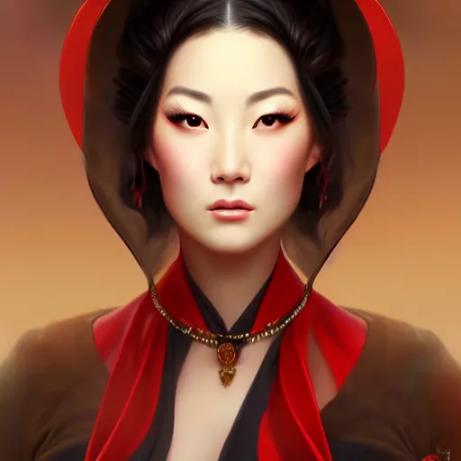 Image similar to beautiful women with oriental faces, character portrait, sharp, digital matte painting, by asher brown durand, trending on artstation