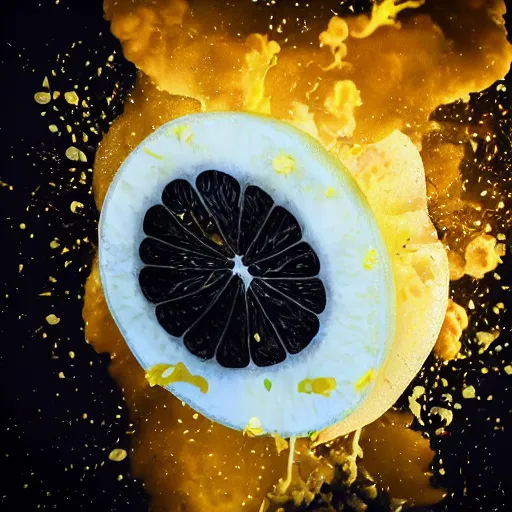 Image similar to lemon exploding