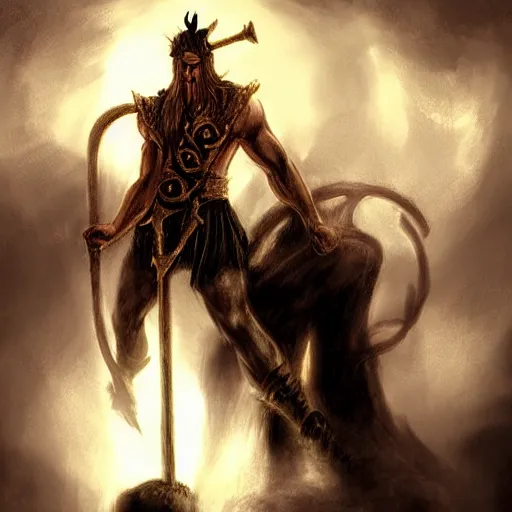 Image similar to cu chulainn, mythology, concept art, fantasy, celtic, dramatic lighting