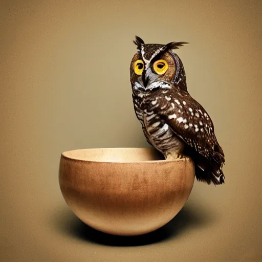 Image similar to owl smoking a bowl, photo