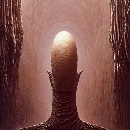 Image similar to a live action movie adaptation of giger's painting of an alien civilization, round organic structures, environment inspired by beksinski