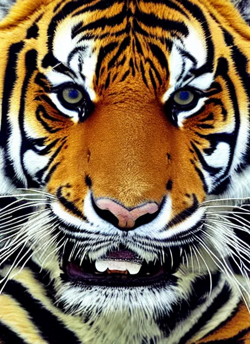 Prompt: tiger in shape of fractal