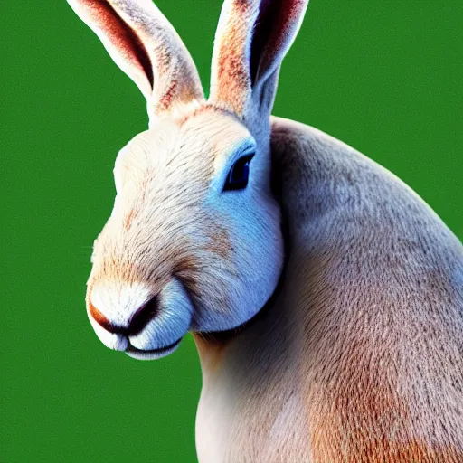 Prompt: a horse with the head of a rabbit and the body of a rabbit, 4k, extremely detailed, ultra realistic, photorealistic 3D art