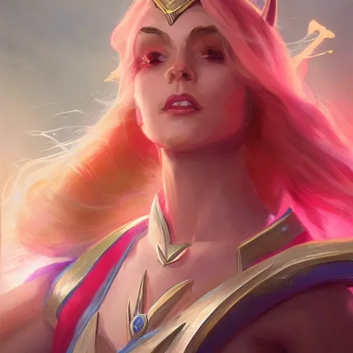 Prompt: she - ra, fantasy, portrait, highly detailed, big breasts, digital painting, trending on artstation, concept art, sharp focus, illustration, art by artgerm and greg rutkowski and magali villeneuv