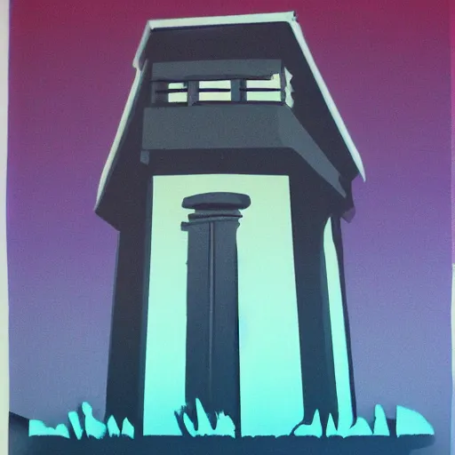 Image similar to the watchtower, stencil art, modern, gradients