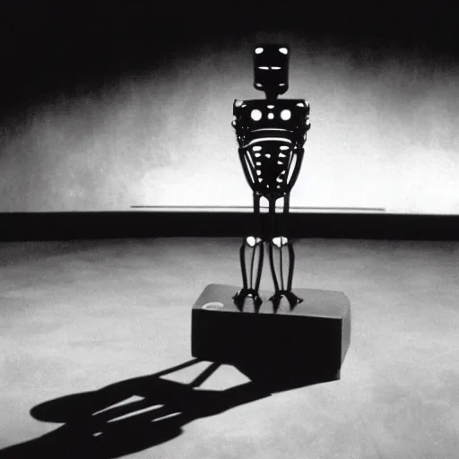 Prompt: movie still of robot dali, cinematic composition, cinematic light, criterion collection, by david lynch