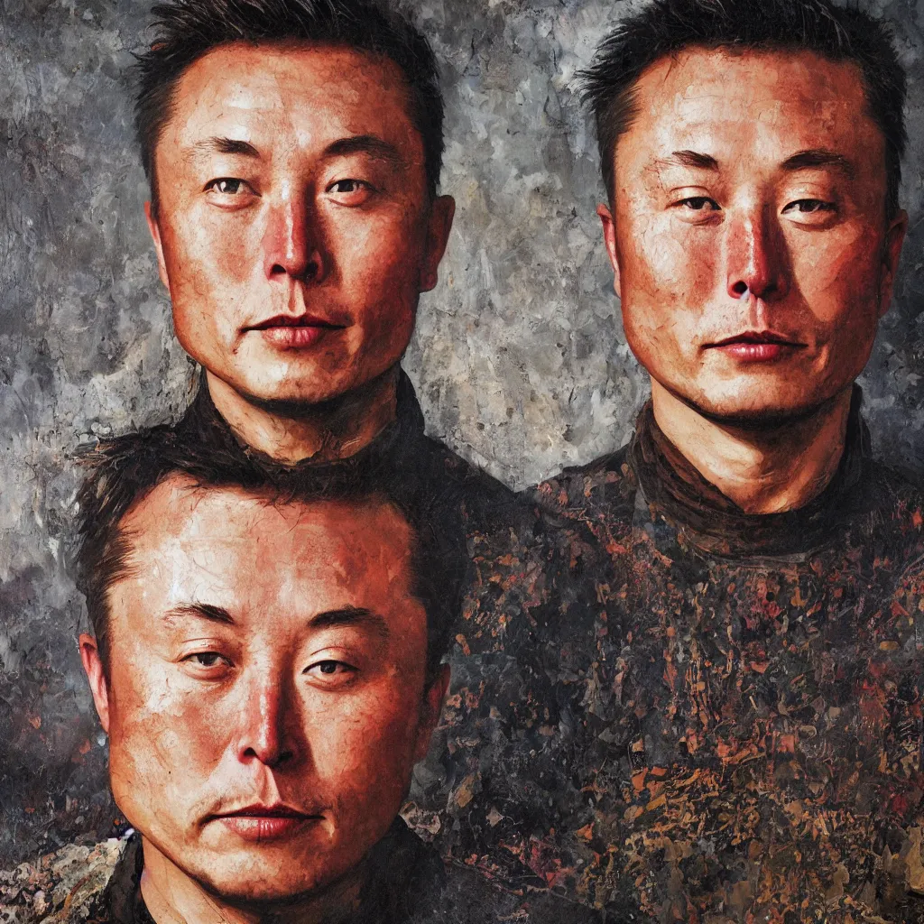 Prompt: ancient mongolian elon musk, close up, cinematic, painting oil on canvas