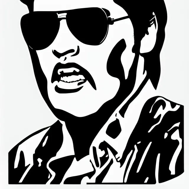 Image similar to svg sticker art of a elvis