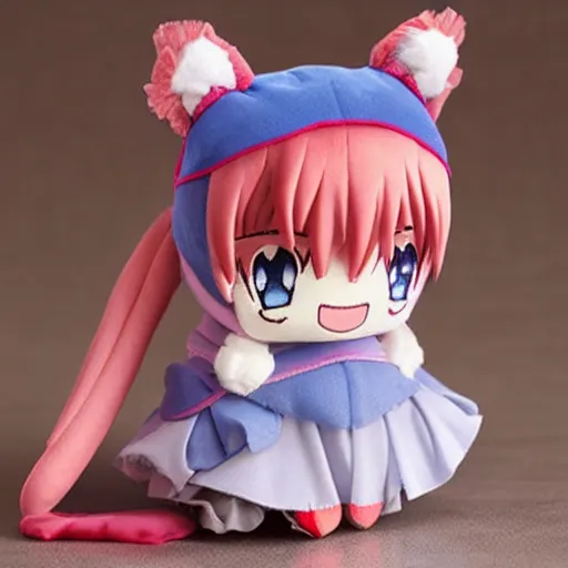 Image similar to cute fumo plush of the girl who loves to climb things for no reason, anime girl