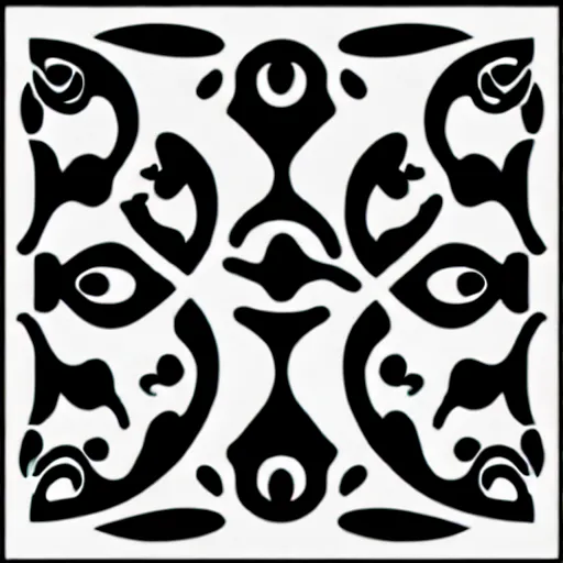 Image similar to black and white stencil vector svg laser decorative pattern