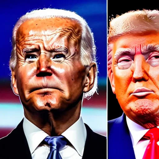 Prompt: trump fighting biden