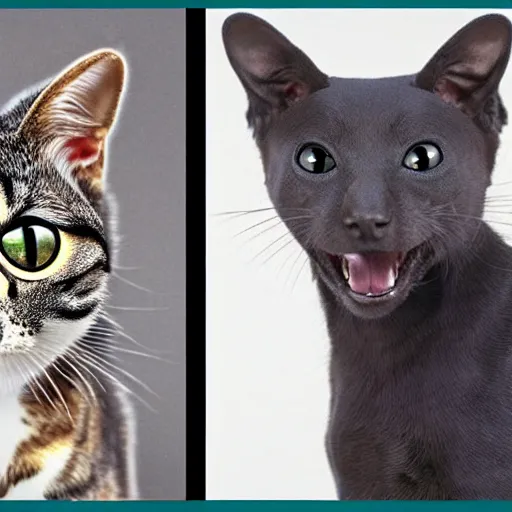 Image similar to new species that look like a mix between a cat and a dog