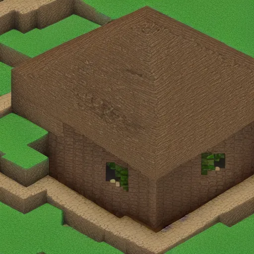 Image similar to a dirt house in minecraft