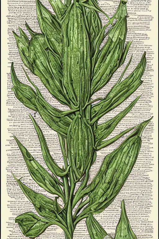 Prompt: scan of the flower petals of an old cursed herbarium by tim white, infographic, textbook, marginalia, cursed, alien, plant specimens, hortorium, scientific study