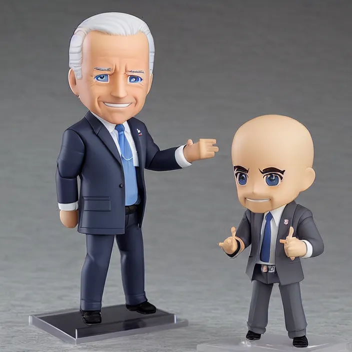 Prompt: joe biden, an anime nendoroid of joe biden, figurine, detailed product photo