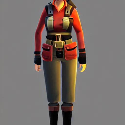 Prompt: engineer from team fortress 2 as a woman