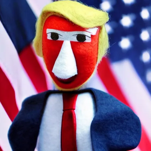 Image similar to Donald Trump puppet photograph felt high quality