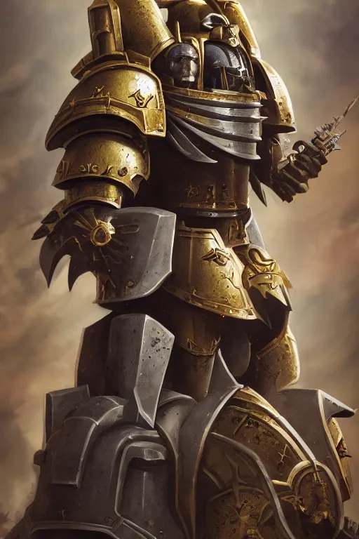 Image similar to armor portrait heros warhammer 4 0 k horus heresy fanart - the primarchs emperor by johannes helgeson animated with vfx concept artist & illustrator global illumination ray tracing hdr fanart arstation zbrush central hardmesh 8 k octane renderer comics stylized